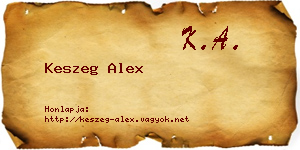 Keszeg Alex névjegykártya