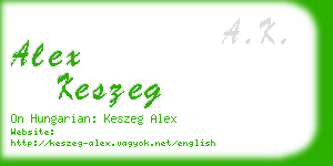 alex keszeg business card